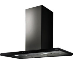 ELICA Galaxy Chimney Cooker Hood - Stainless Steel & Black Glass